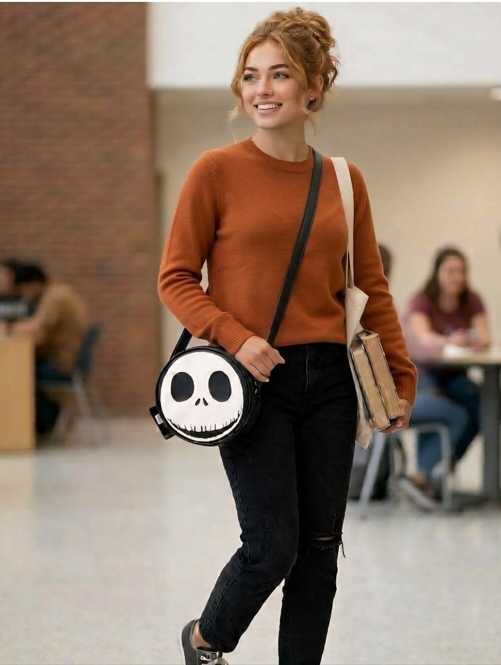 Nightmare Before Christmas Crossbody Bag in Black and White NWT